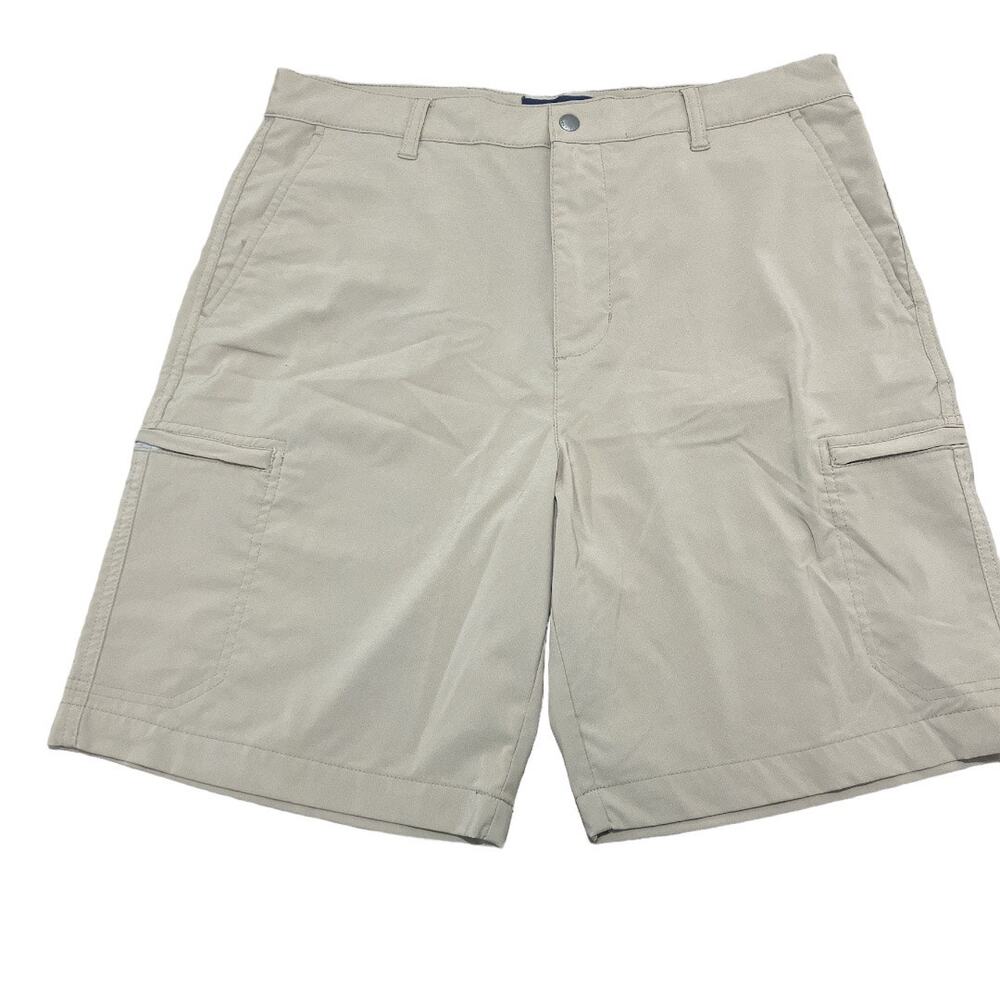 Chaps Beige Khaki Stretch Cargo Shorts Size 33 - Picture 2 of 7